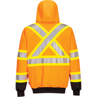 Contrast-Striped Safety Hoodie, Small, Black/High Visibility Orange Infinity Industrial Services Inc.