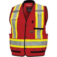 6678 High-Visibility Antimicrobial Mesh-Back Surveyor Vest, Red, Small, Polyester Infinity Industrial Services Inc.