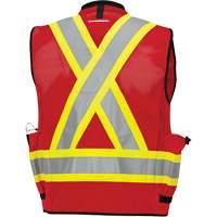 6678 High-Visibility Antimicrobial Mesh-Back Surveyor Vest, Red, Small, Polyester Infinity Industrial Services Inc.