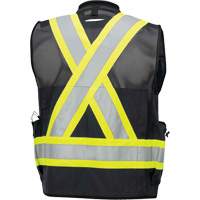 6679 High-Visibility Antimicrobial Mesh-Back Surveyor Vest, Black, Small, Polyester Infinity Industrial Services Inc.
