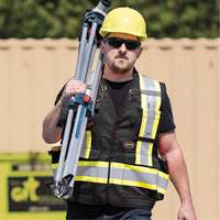 6679 High-Visibility Antimicrobial Mesh-Back Surveyor Vest, Black, Small, Polyester Infinity Industrial Services Inc.