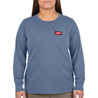 GRIDIRON Long Sleeve Pocket T-Shirt, Women's, X-Small, Blue Infinity Industrial Services Inc.
