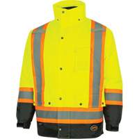 5057 Pioneer&reg; Yukon 7-in-1 Waterproof Winter Safety Parka, Polyester, Black/High Visibility Lime-Yellow, X-Small Infinity Industrial Services Inc.