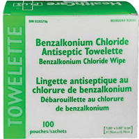 Serviette au chlorure de benzalkonium BZK, Serviette, Antiseptique Infinity Industrial Services Inc.