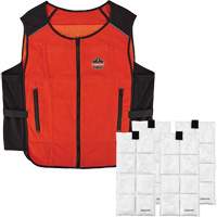 Veste de refroidissement &agrave; changement de phase l&eacute;g&egrave;re avec sachets de recharge Chill-Its 6260, Petit/Moyen, Orange Infinity Industrial Services Inc.