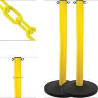 Industrial Stanchion Kit with Plastic Chain, 37" High, Yellow Infinity Industrial Services Inc.