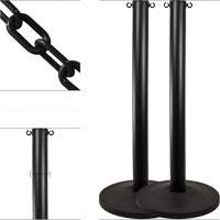 Industrial Stanchion Kit with Plastic Chain, 37" High, Black Infinity Industrial Services Inc.