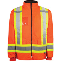 Manteau haute visibilit&eacute; 7-en-1, Polyester, Orange haute visibilit&eacute;, T-petit Infinity Industrial Services Inc.