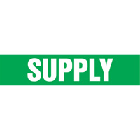 Marqueurs de tuyau "Supply", Autocollant, 4" h x 24" la, Blanc/vert Infinity Industrial Services Inc.