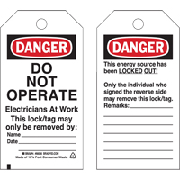 Lockout Tags, Plastic, 3" W x 5-3/4" H, English Infinity Industrial Services Inc.