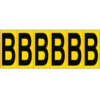 Individual Adhesive Letter Markers, B, 2-15/16" H, Black on Yellow Infinity Industrial Services Inc.