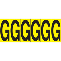 Individual Adhesive Letter Markers, G, 2-15/16" H, Black on Yellow Infinity Industrial Services Inc.