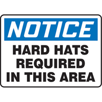"Hard Hats Required" Sign, 7" x 10", Vinyl, English Infinity Industrial Services Inc.