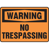 "No Trespassing" Sign, 7" x 10", Vinyl, English Infinity Industrial Services Inc.