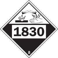 1830 Sulphuric Acid Corrosive Materials TDG Placard, Plastic Infinity Industrial Services Inc.