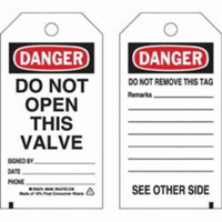 Self-Laminating Safety Tags, Polyester, 3" W x 5-3/4" H, English Infinity Industrial Services Inc.