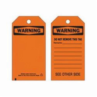 Self-Laminating Safety Tags, Polyester, 3" W x 5-3/4" H, English Infinity Industrial Services Inc.