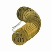 Numbered "STM" Valve Tags, # 001-025, Brass, 1.5" dia Infinity Industrial Services Inc.