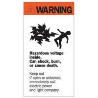 "Warning Hazardous Voltage" Sign, 8" x 4-1/2", Acrylic, English with Pictogram Infinity Industrial Services Inc.