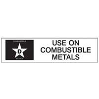 &eacute;tiquette D: Use on Combustible Metals pour extincteur Infinity Industrial Services Inc.