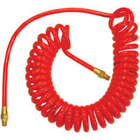Flexcoil Self-Storing Polyurethane Air Hoses With Fittings, Air, 1/4" ID x 15' L, Polyurethane, 140 PSI at 23 °C Infinity Industrial Services Inc.