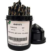 Mechanics Length Jobber Drill 135° - 1/16" to 1/2" by 1/64", 29 Pieces, High Speed Steel Infinity Industrial Services Inc.