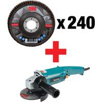 769F Flap Disc & Angle Grinder Kit, 4-1/2" x 7/8", Type 29, 60+ Grit, Ceramic Infinity Industrial Services Inc.