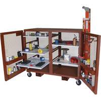 Mobile Mesh Cabinet, Steel, 49 Cubic Feet, Red Infinity Industrial Services Inc.