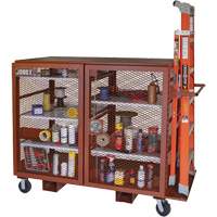 Mobile Mesh Cabinet, Steel, 49 Cubic Feet, Red Infinity Industrial Services Inc.