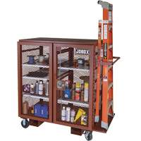Mobile Mesh Cabinet, Steel, 37 Cubic Feet, Red Infinity Industrial Services Inc.