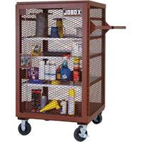 Mobile Mesh Cabinet, Steel, 22 Cubic Feet, Red Infinity Industrial Services Inc.