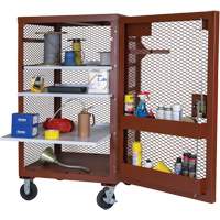Mobile Mesh Cabinet, Steel, 22 Cubic Feet, Red Infinity Industrial Services Inc.