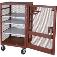 Mobile Mesh Cabinet, Steel, 22 Cubic Feet, Red Infinity Industrial Services Inc.