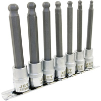 LHSW-3807M Metric 4" Long Ball Nose Socket Set, Hex Ball, 3/8" Drive, 7 Pcs Infinity Industrial Services Inc.