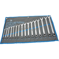 Fully Polished Long Pattern Combination Wrench Set, Combination, 16 Pieces, Metric Infinity Industrial Services Inc.
