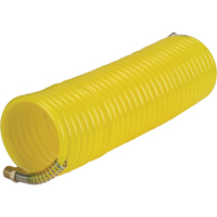 Nylon Coil Air Hose With Fittings, Air, 1/4" ID x 25' L, Nylon, 200 PSI at 23°C Infinity Industrial Services Inc.