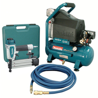 Air Compressor and Brad Nailer Kit, Electric, 2.6 Gal. (3.1 US Gal), 130 PSI, 120/1 V Infinity Industrial Services Inc.