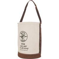 Bucket with Leather Bottom, 17" H, Canvas, Beige Infinity Industrial Services Inc.