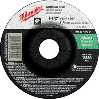 Grinding Wheel, 4-1/2" x 1/4", 7/8" Arbor, Silicon Carbide, Type 27 Infinity Industrial Services Inc.