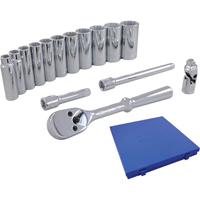 Jeu de douilles et accessoires, 15 Mcx, Prise de 3/8", Profond Infinity Industrial Services Inc.