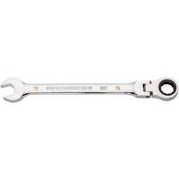 90-Tooth Flex Head Ratcheting Combination Wrench, 12 Point, 15 mm, Chrome Finish Infinity Industrial Services Inc.