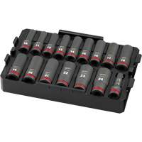Jeu de douilles profondes 3/8" Shockwave Impact Duty Packout, 16 Mcx, Chocs, Prise de 1/2", Profond Infinity Industrial Services Inc.