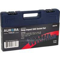 SAE Socket Set, 19 Pcs, Impact, 1/2" Drive Size, Deep Infinity Industrial Services Inc.