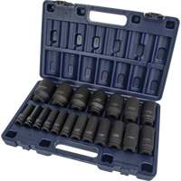 SAE Socket Set, 19 Pcs, Impact, 1/2" Drive Size, Deep Infinity Industrial Services Inc.