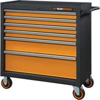 GSX Series Rolling Tool Cabinet, 6 Drawers, 36" W x 18-1/5" D x 37-2/5" H, Black/Orange Infinity Industrial Services Inc.