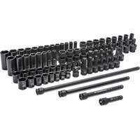 6 Point SAE/Metric Master Socket Set, 80 Pcs, Impact, 3/8" Drive Size, Deep Infinity Industrial Services Inc.