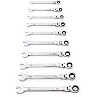 90-Tooth 12 Point SAE Wrench Set, Flex Head/Ratcheting Combination, 10 Pieces, Imperial Infinity Industrial Services Inc.
