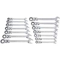 72-Tooth 12 Point Wrench Set, Flex Head/Ratcheting Combination, 14 Pieces, Imperial and Metric Infinity Industrial Services Inc.