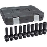 Jeu de douilles m&eacute;triques universelles &agrave; 6 pans, 10 Mcx, Chocs, Prise de 1/2", Profond Infinity Industrial Services Inc.
