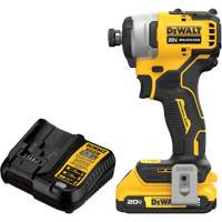 Ensemble tournevis &agrave; chocs sans fil et sans balai ATOMIC COMPACT SERIES MAX*, 1/4", 1700 lb-po Couple max., 20 V, Lithium-ion Infinity Industrial Services Inc.